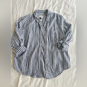 Target Universal Thread Navy Striped Button Up Shirt